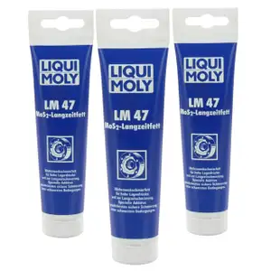 3x 100g LIQUI MOLY LM 47 + MoS2 Langzeitfett Mehrzweckfett Graphitfett 3510