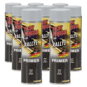 10x 500 ml FAST FINISH Car Rallye Haftgrund Grundierung Grau Spraydose 292811