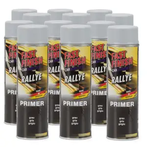 12x 500 ml FAST FINISH Car Rallye Haftgrund Grundierung Grau Spraydose 292811