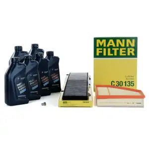 MANN Inspektionskit + 6 L ORIGINAL BMW 5W30 Motor&ouml;l E90-93 316-320d ab 03.2010