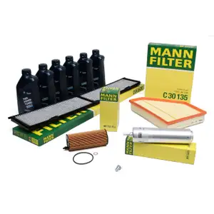 MANN Filterset + 6 L ORIGINAL BMW 5W30 Motor&ouml;l f&uuml;r E90-93 316-320d bis 01.2010