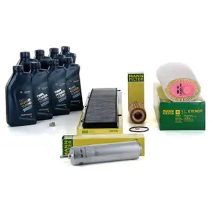 MANN Filterset + 8 L ORIGINAL BMW 5W30 Motor&ouml;l f&uuml;r E90-93 325d 330d 197/231 PS