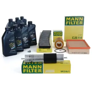 MANN Filterset + 7 L ORIGINAL BMW 5W30 Motor&ouml;l f&uuml;r 3er E46 320i 323i 325i 328i