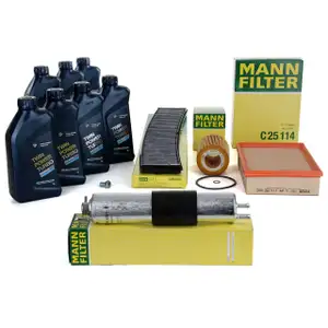 MANN Inspektionskit + 7 L ORIGINAL f&uuml;r BMW 5W30 Motor&ouml;l 3er E46 320i 325i 330i