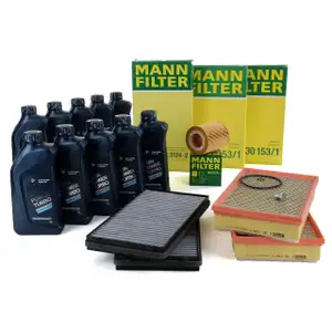 MANN Filterset + 10 L ORIGINAL BMW 5W30 Motor&ouml;l f&uuml;r 7er E65 E66 E67 740d 258 PS