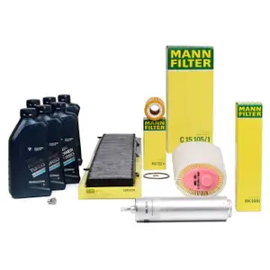 MANN Inspektionskit + 6 L ORIGINAL f&uuml;r BMW 5W30 Motor&ouml;l 3er E90 E91 318d 320d
