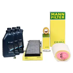 MANN Inspektionskit + 6 L ORIGINAL BMW 5W30 Motor&ouml;l f&uuml;r E81 E87 E90 E91 18/20d