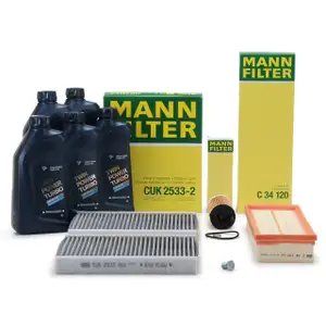 MANN Inspektionskit + 5 L ORIGINAL BMW 5W30 Motor&ouml;l f&uuml;r 5er F10 F11 518d 520d