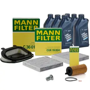 MANN Inspektionskit + 6 L ORIGINAL BMW 5W30 Motor&ouml;l f&uuml;r X3 F25 18d 20d 30d