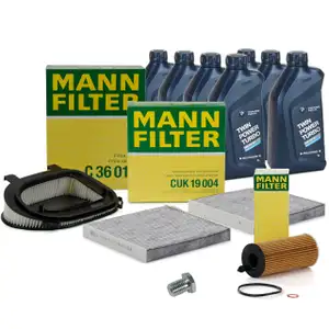 MANN Inspektionskit + 7 L ORIGINAL BMW 5W30 Motor&ouml;l f&uuml;r X3 F25 18d 20d 30d
