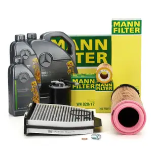 MANN Inspektionskit + 7L ORIGINAL f&uuml;r Mercedes-Benz 5W30 Motor&ouml;l W204 C220CDI