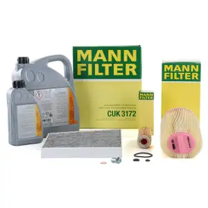 MANN Inspektionskit + 6L ORIGINAL Mercedes-Benz 5W30 Motor&ouml;l W211 E200 E200NGT