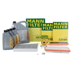 MANN Inspektionskit + 9 L ORIGINAL Mercedes 5W30 Motor&ouml;l E-KLASSE W211 E280CDI