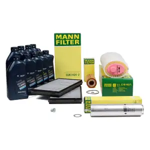 MANN Inspektionskit + 9 L ORIGINAL BMW 5W30 Motor&ouml;l 7er E65-67 730d 211-231 PS