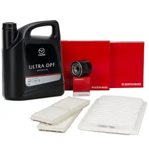 HERTH+BUSS Inspektionskit + ORIGINAL Mazda Motor&ouml;l ULTRA DPF 5W30 f&uuml;r 1.6 MZR CD