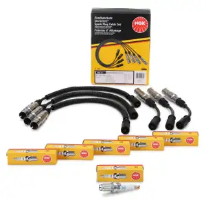 NGK Z&uuml;ndkabelsatz + 6x NGK Z&uuml;ndkerze SMART CABRIO CITY-COUPE (450) 0.6 45-71 PS