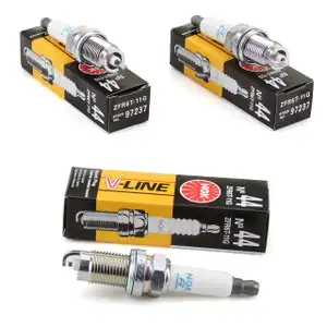 3x NGK Z&uuml;ndkerze V-Line 44 97237 ZFR6T-11G f&uuml;r VW Caddy Fox Golf Jetta Polo