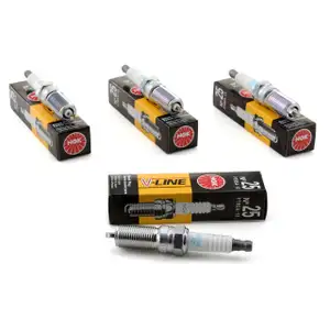 4x NGK Z&uuml;ndkerze V-Line 25 7586 PTR5A-13 f&uuml;r Chevrolet Ford Mazda Opel