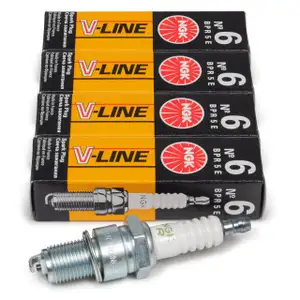 4x NGK 7281 Z&uuml;ndkerze V-LINE 6 OPEL Astra F Corsa A B RENAULT Megane 1 NISSAN Sunny