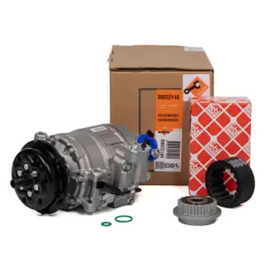 NRF Kompressor Klimaanlage + FEBI Riemenscheibe VW PHAETON T5 TOUAREG 7L 2.5 TDI