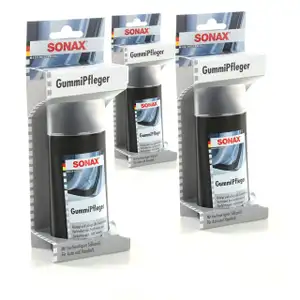 3x 100ml SONAX GummiPfleger mit hochwertigem Silikon&ouml;l f&uuml;r Auto+Haushalt 340000