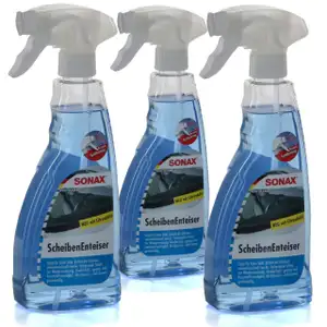 SONAX Scheibenenteiser Scheiben-Entfroster Spr&uuml;hflasche Enteiserspray 3x 500ml