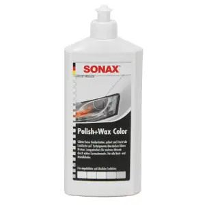 SONAX 207200 Autopolitur Lackpolitur POLISH & WAX COLOR NANOPRO wei&szlig; 500ML