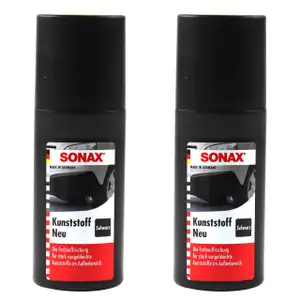 2x SONAX KunststoffNeu Schwarz Kunststoff-Neu KunststoffPflege Pflege 100ml