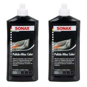 2x 500ml SONAX Politur & Wachsstift POLISH & WAX COLOR NanoPro SCHWARZ