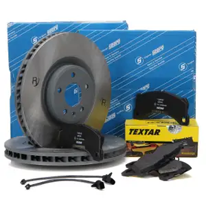 SEBRO Bremsscheiben + TEXTAR Bel&auml;ge + Wako PORSCHE MACAN (95B) 2.0 3.0 S vorne