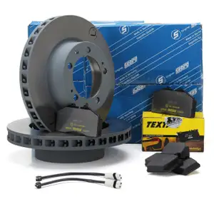 SEBRO Bremsscheiben + TEXTAR Bel&auml;ge + Wako PORSCHE 928 5.0 S bis 12.1988 vorne