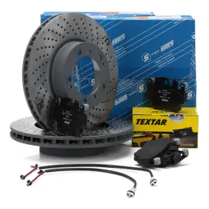 SEBRO Bremsscheiben + TEXTAR Bel&auml;ge + Wako f&uuml;r PORSCHE 911 996 BOXSTER 986 vorne