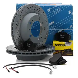 SEBRO Bremsscheiben + TEXTAR Bel&auml;ge PORSCHE BOXSTER CAYMAN (986 987) S hinten