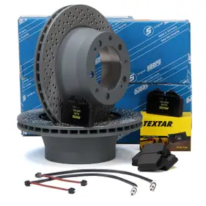 SEBRO Bremsscheiben + TEXTAR Bel&auml;ge + Wako PORSCHE 968 3.0 + 3.0 Turbo S hinten