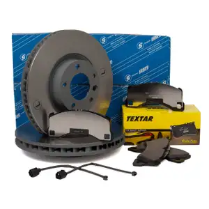 SEBRO Bremsscheiben + TEXTAR Bel&auml;ge PORSCHE CAYENNE (92A) VW TOUAREG (7P) vorne