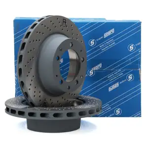 SEBRO Bremsscheiben f&uuml;r PORSCHE 911 3.3 Turbo + 3.3 SC Turbo 300-330 PS hinten