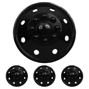 4x Radkappe Radblende RIGA 16 Zoll SCHWARZ f&uuml;r Wohnmobile / Transporter