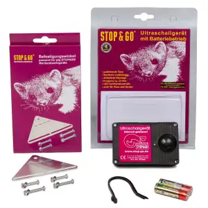 STOP & GO Marderschutz Marderschreck Ultraschallger&auml;t + Befestigungswinkel
