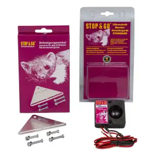 STOP & GO Marderschutz Marderschreck Ultraschallger&auml;t 12V + Befestigungswinkel