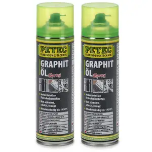 PETEC 72250 Grafitspray Graphit-&Ouml;l Spray Schmiermittel Spraydose 2x 500ml