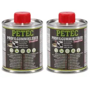 2x 350ml PETEC 9385 Gummiklebstoff Profilgummikleber Pinseldose GELB-TRANSPARENT
