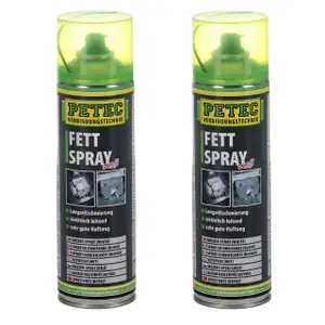 PETEC 70250 Fettspray Spr&uuml;hfett Schmierfett wei&szlig; 2x 500ml
