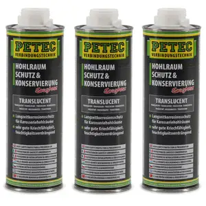 3x 1L PETEC 73510 Hohlraumschutz & Konservierung Hohlraumversiegelung Saugdose