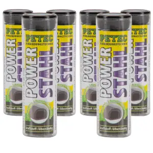 6x 50g PETEC 97350 Power Stahl 2-Komponenten-Knetmasse Metall-Klebstoff