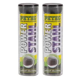 2x 50g PETEC 97350 Power Stahl 2-Komponenten-Knetmasse Metall-Klebstoff