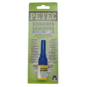 PETEC 91005 Schraubensicherung mittelfest Sicherungskleber Klebstoff 50g BLAU