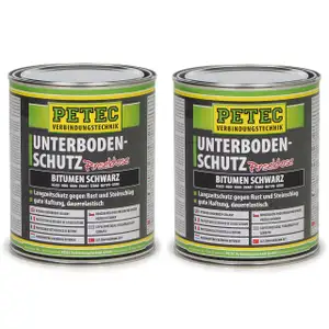 PETEC 73100 Unterbodenschutz Pinseldose BITUMEN SCHWARZ 2x 1000ml 1 Liter