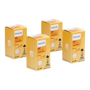 4x PHILIPS 12972PRC1 Halogenlampe Gl&uuml;hlampe H7 VISION +30% 12V 55W PX26d