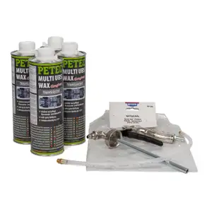 PRESTO Spr&uuml;hpistole + PETEC MULTI UBS-WAX Saugdose Unterbodenschutz 4 Liter