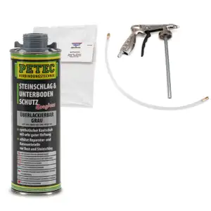 PETEC Steinschlagschutz Unterbodenschutz Saugdose GRAU 1L 1 Liter + Spr&uuml;hpistole
